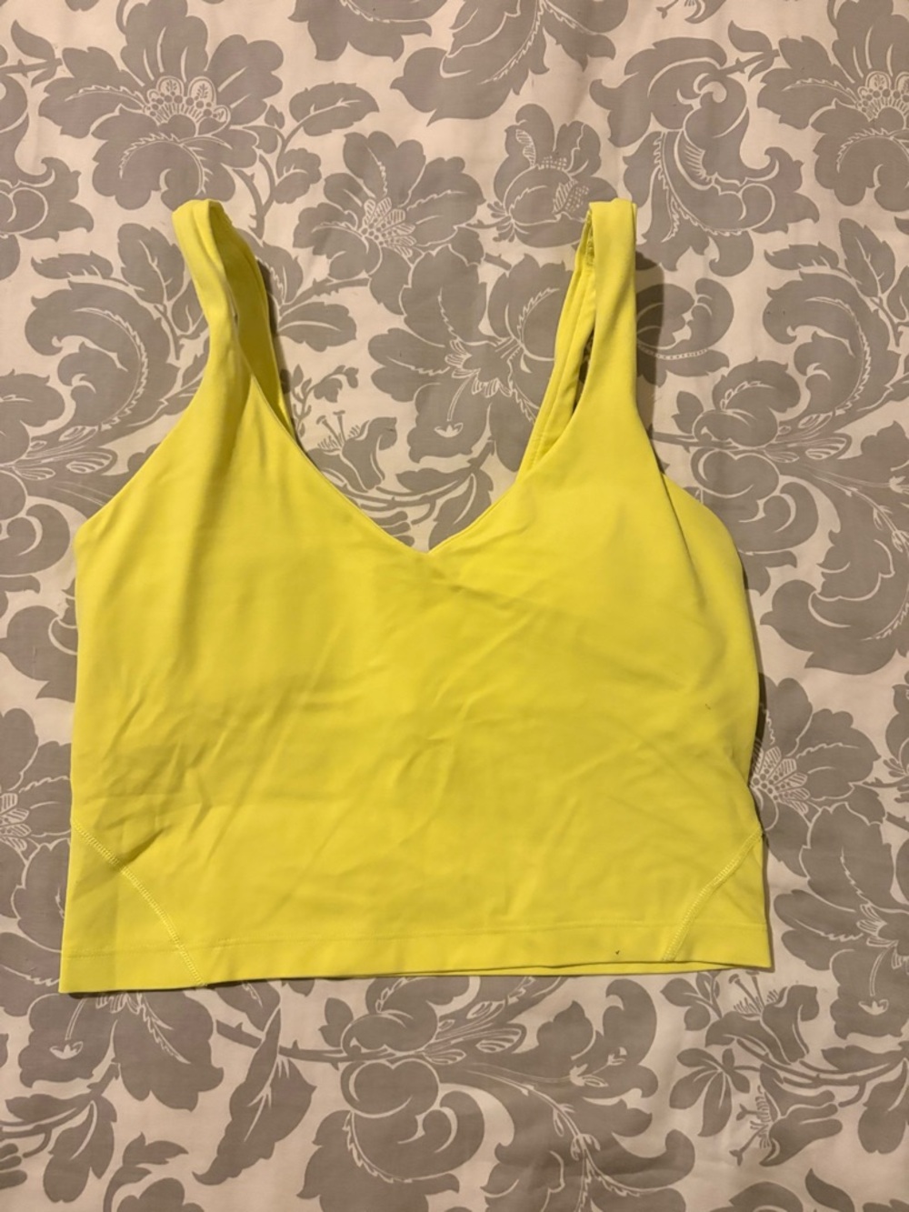 lululemon athletica Neon Yellow V-Neck Crop Tank